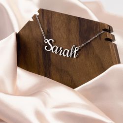 Personalized Name Necklace Gift for her Custom name necklace with black jewelry box Gold Silver minimalist jewelry