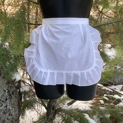 white apron with ruffle, multi use apron, costume apron for women