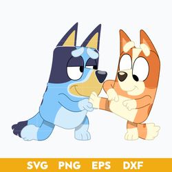 Bluey Dog And Bingo Dog SVG, Bluey SVG, Cartoon SVG File.