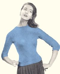 vintage knitting pattern 166 dolman blouse women