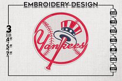 new york yankees embroidery design, yankees baseball embroidery files, new york yankees, mlb teams, digital download