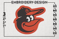 baltimore orioles embroidery design, baltimore orioles baseball team embroidery files, mlb orioles, digital download