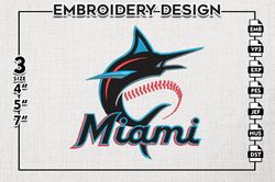 miami marlins embroidery design, miami marlins baseball team embroidery files, miami marlins mlb teams, digital download
