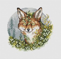 cross stitch pattern fox, forest dweller, cross stitch fox, cross stitch wild animal, pdf number