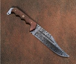 knife, damascus skinning knife, handmade knife, hand forged knife, hunting knife with knife sheath, bushcraft knife