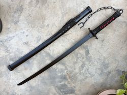 handmade katana - 1060 steel black blade - real japanese katana samurai swords with black scabbard