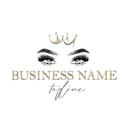 custom lash logo design premade eyelashes logo lash artist business logo lash brows gold logo gold glitter eyelash logo