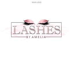 custom lash logo design premade eyelashes logo lash artist business logo lash brows gold logo gold glitter eyelash logo