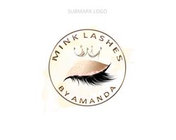 custom lash logo design premade eyelashes logo lash artist business logo lash brows gold logo gold glitter eyelash logo