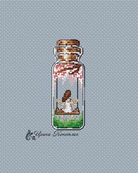 swing cross stitct pattern, modern cross stitch pattern, bottle cross stitch pattern, girl cross stitch pattern in pdf