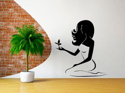 picture of a girl with a butterfly wall sticker vinyl decal mural art decor