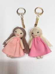 doll keychain, baby keychain, girl keychain