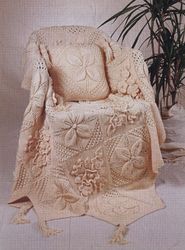 digital | vintage knitting pattern counterpane afghan and pillow | country home decor | english pdf template