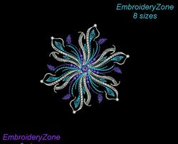 flourish snowflake 003 embroidery design, christmas embroidery, snowflakes embroidery pattern, mandala embroidery