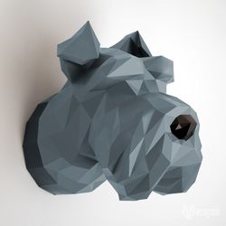 schnauzer head papercraft