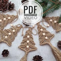 macrame jute christmas tree tutorial , pdf and video