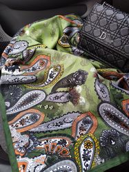 square green scarf, paisley scarf