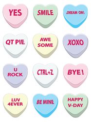 collection of conversation hearts