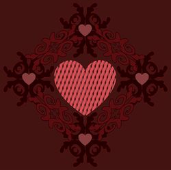 dark red hearts ornament