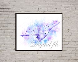 how to train your dragon light fury disney art print digital files decor nursery room watercolor