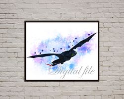 how to train your dragon toothless disney art print digital files decor nursery room watercolor