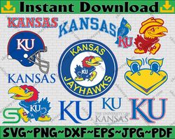 Bundle 12 Files Kansas Jayhawks Football Team svg, Kansas Jayhawks svg, N C A A Teams svg, N C A A Svg, Png, Dxf, Eps