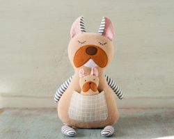 bulldog with baby dolls. sewing pattern and tutorial pdf