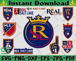 bundle 12 styles mls real salt lake soccer team svg, real salt lake svg, mls teams svg, mls svg, png, dxf, eps