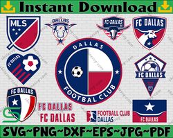 bundle 12 styles mls fc dallas soccer team svg, fc dallas svg, mls teams svg, mls svg, png, dxf, eps, instant download