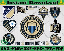 bundle 12 styles mls philadelphia union soccer team svg, philadelphia union svg, mls teams svg, mls svg, png, dxf, eps