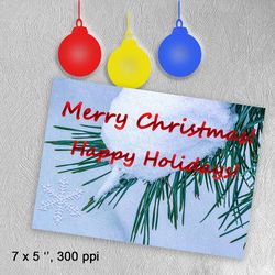 digital christmas holiday card, colorful card, card for gift