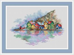 norway cross stitch pattern landscape cross stitch pattern home cross stitch pattern winter cross stitch pattern