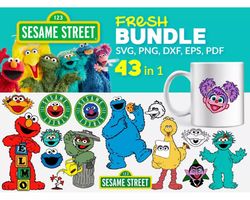 sesame street svg files, elmo svg, cookie monster svg, sesame street png images, sesame faces svg, clipart bundle