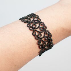 black tatted lace bracelet