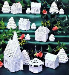 digital | crochet christmas village | vintage crochet pattern | christmas pattern | crochet patterns | pdf template