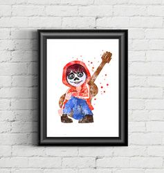 coco disney art print digital files nursery room watercolor