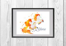 pokemon rapidash art print digital files decor nursery room watercolor