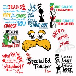 dr seuss bundle svg, dr seuss svg, lorax svg, png dxf eps file