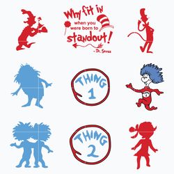 dr seuss svg, lorax svg, thing one and thing two svg png dxf eps digital file