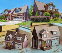 wooden house from photo, housewarming gift, house portrait, miniature house, tiny house, little wooden house