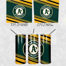 oakland athletics tumbler wrap, 20oz skinny tumbler straight, mlb tumbler wrap png, oakland athletics wrap png