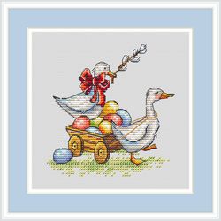 easter cross stitch pattern goose cross stitch pattern spring cross stitch pattern pussy willow cross stitch pattern