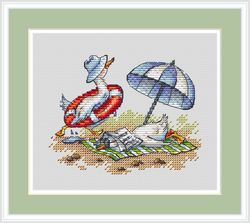 beach cross stitch pattern goose cross stitch pattern summer cross stitch pattern couple cross stitch pattern