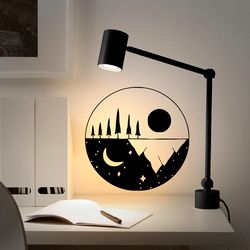 day and night, moon and sun wall sticker vinyl decal mural art decor