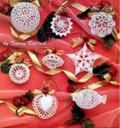 digital | crochet patterns christmas romantic ornaments | vintage crochet pattern | christmas | new year | pdf template