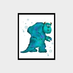 monsters, inc disney art print digital files decor nursery room watercolor