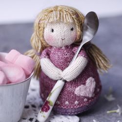 pdf knitting pattern - doll knitting pattern lucy, knittting doll, doll stuffed, doll for kid, knitted doll