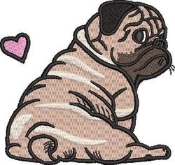 mops dog embroidery design