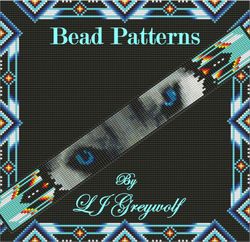 beading pattern of blue eye wolf by lj greywolf