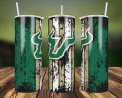 usf bulls grunge tumbler wrap, 20oz skinny tumbler straight, sport tumbler wrap png, usf bulls wrap png